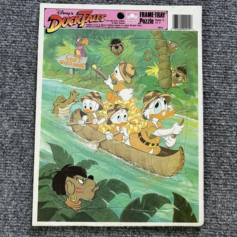 Vintage Disney Jungle Book DuckTales Frame Tray Puzzle Lot 2pc Western